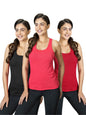 Lyra WomenS Stretchable Premium Cotton Racerback Tank Top (Pack Of 3)