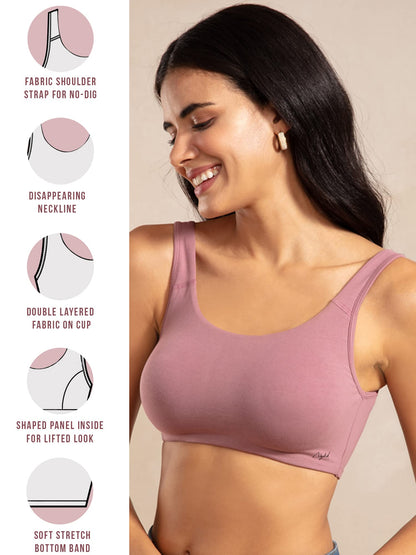 NYKD Soft Cup Easy Peasy Slip On Everyday Bra for Women, Wireless, Full Coverage, Support Shaper, Non Padded Sports Bra Bra, NYB