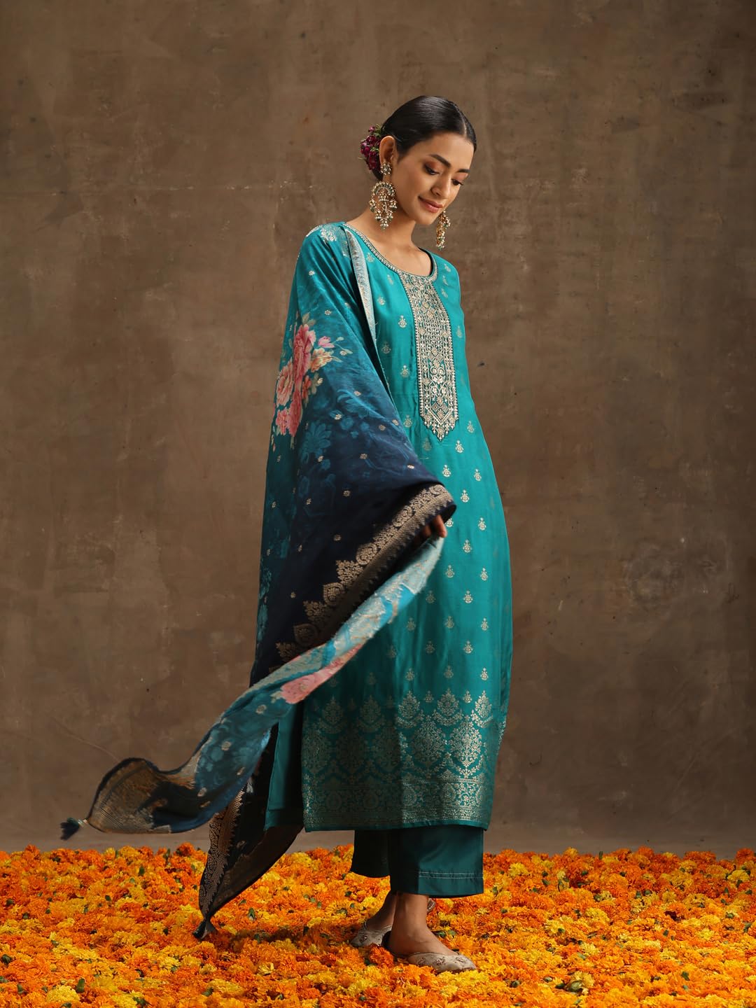 Libas Womens Silk Kurta Sets (38037O_Green