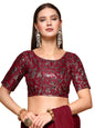 OOMPH! Readymade Blouse for Women, Brocade, Boat Neck, rbbl531