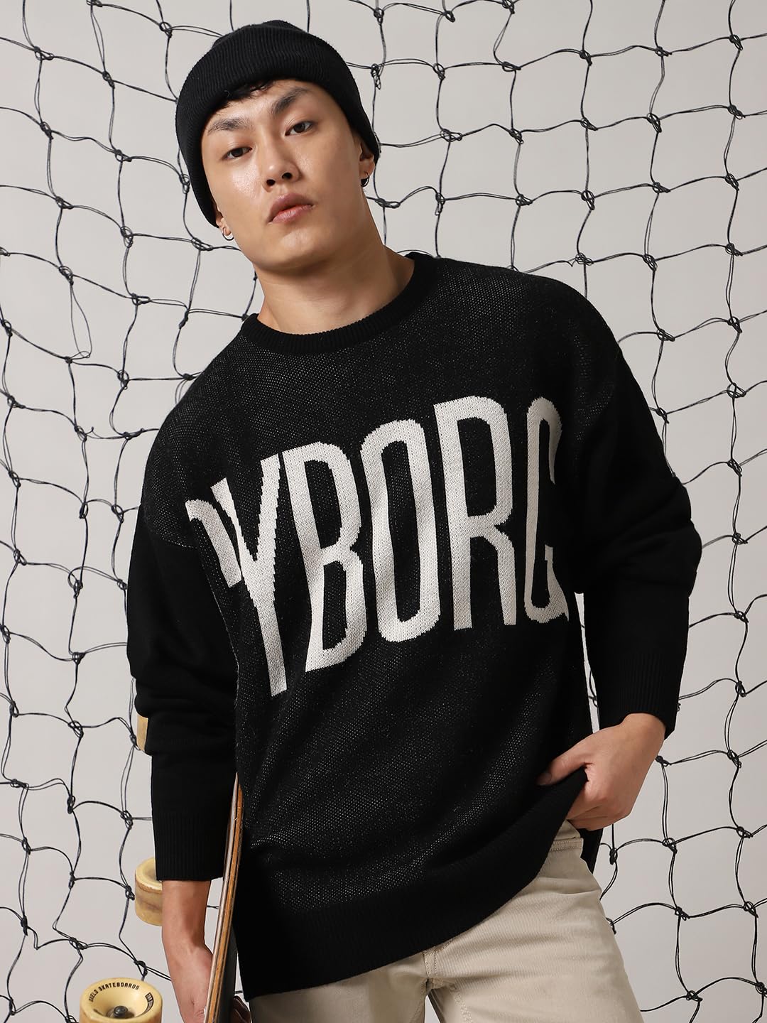 Hubberholme Men Acrylic Knitted Oversized Fit Round Neck Full Sleeves Sweaters 1