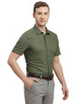 Turtle Men Green Slim Fit Printed Pure Cotton Formal Shirt