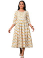 Libas WomenS Cotton Fit And Flare Midi Casual Dress (37105_White