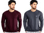 Noble Monk MenS Regular Fit T Shirt (Combo Pack Of 2) |Full Sleeves |Round Neck |Casual Tshirt For Men