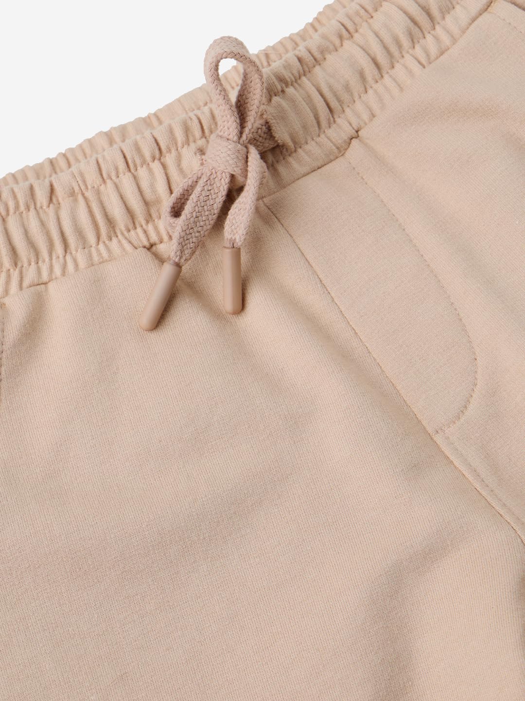 The Souled Store Solids: Creamy Beige Boys Drawstringed Cotton Cargo Joggers (2-8 Yrs)