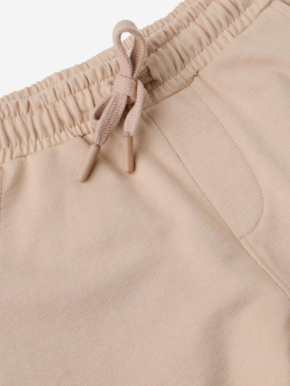 The Souled Store Solids: Creamy Beige Boys Drawstringed Cotton Cargo Joggers (2-8 Yrs)