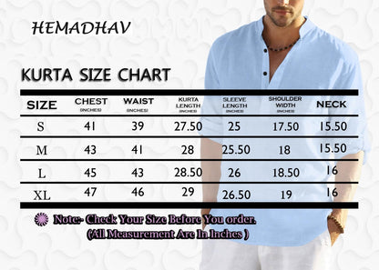 Hemadhav Combo Of MenS Regular Fit Cotton Blend Casual Kurta (Pack Of 2)