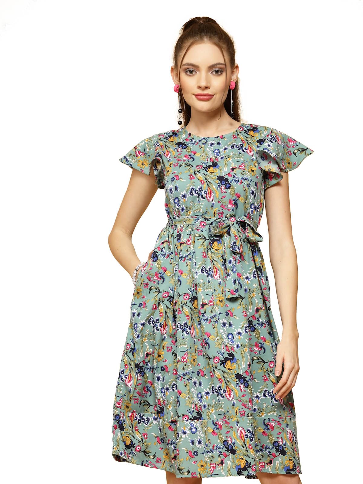 Oomph! WomenS Western & Fusion Wear Western Dresses For Women Blue - Md805