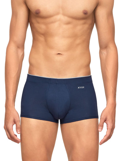 XYXX Mens Underwear Uno IntelliSoft Antimicrobial Micro Modal Trunk Pack of 5 (Dress Blue ; Coral Grey ; Black ; Heather Grey ;