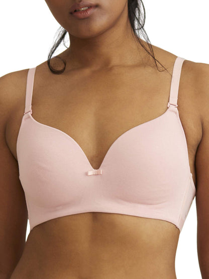 Nykd WomenS Cotton Lightly Padded Seamless Wire Free Everyday T-Shirt Bra For Women Daily Use Wireless, 3/4Th Coverage Bra, Nyb