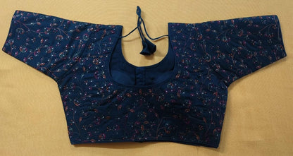 Vihu Fashion WomenS Sequence Multi Embroidered U Neck Half Sleeve Readymade Saree Blouse Indian Ethnic Designer Stitched Women