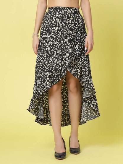 OOMPH! Long Skirts for Women Black - msk054