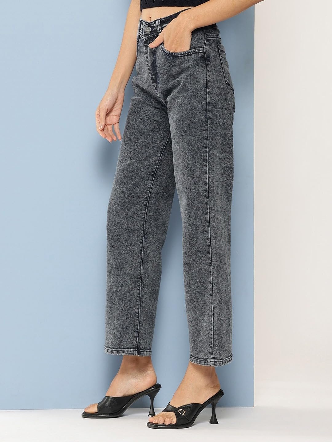Aarika Girls Grey Colour Solid Denim Jeans(9-14 Years)