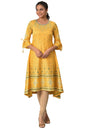 Aurelia WomenS Polyester Regular Kurta (22Aua13598-505300_Yellow