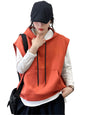 Noble Monk WomenS Sleeveless Casual Hoodie | Women Stylish Hoodie | Hooded Sweatshirt For Women Orange Rust