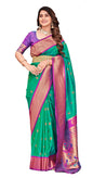 Pujia Mills WomenS Banarasi Golden Zari Woven Saree For Wedding South Indian Ethnic Wear Saree Peshwai Woven Zari Pure Paithani