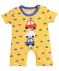 Bumzee Yellow Boys Half Sleeves Thigh Length Romper Age - 9-12 Months (Peb8067E-Ylw)