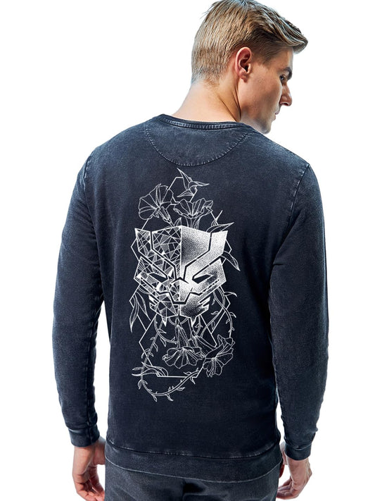 Bewakoof Official Marvel Merchandise MenS Graphic Printed Regular Fit Sweatshirt_624912_Black_S
