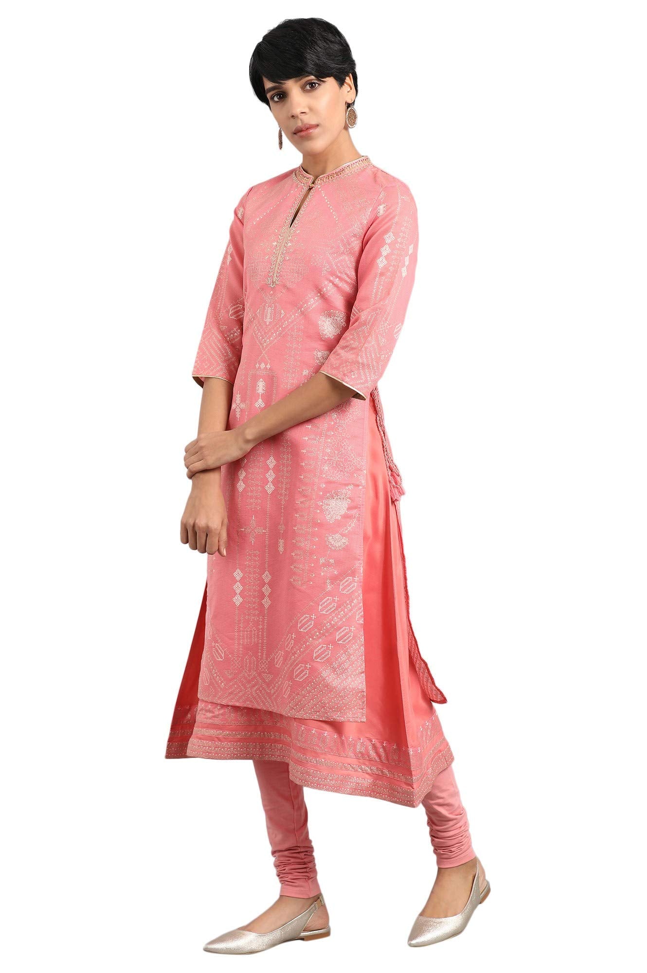 W for Woman Women's Art Silk A-Line Straight Kurta