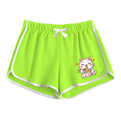 Kyda Kids Girls 100% Cotton Printed Regular Fit Shorts - Multicolor (Pack Of 3)