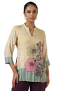 Soch Womens Beige Muslin Botanical Tunic
