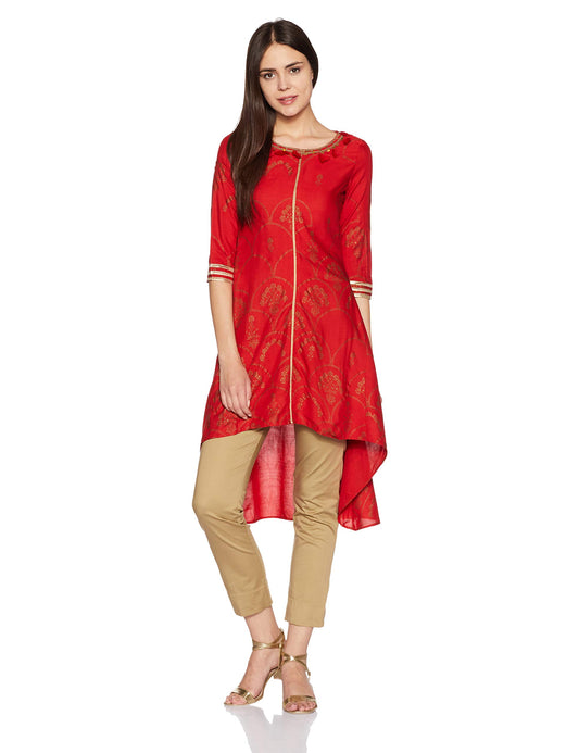 W for Woman Women's Asymmetrical Hemline Kurta (17AU16986-50333_High