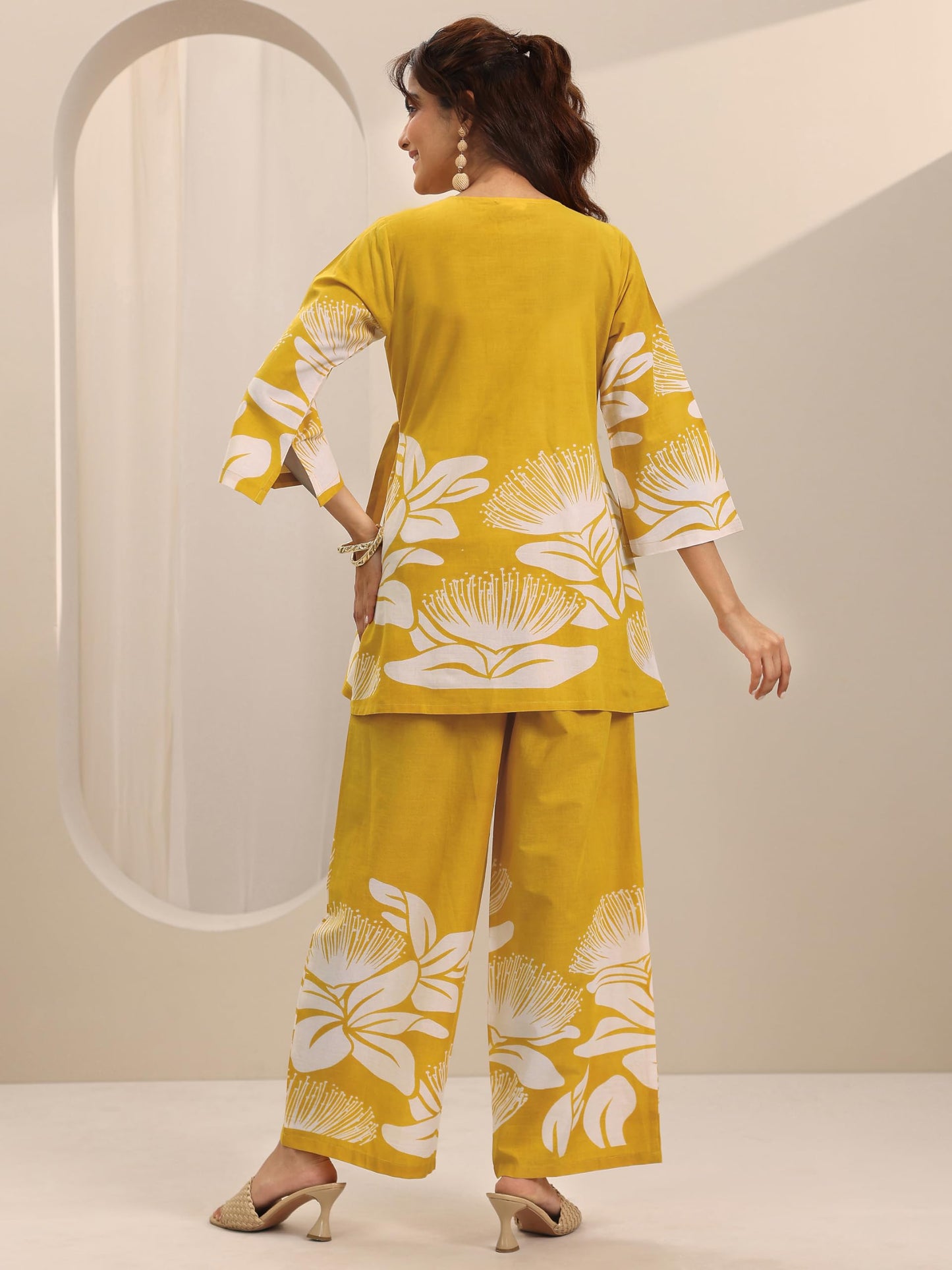 Libas WomenS Cotton Co-Ords (400633H_Yellow