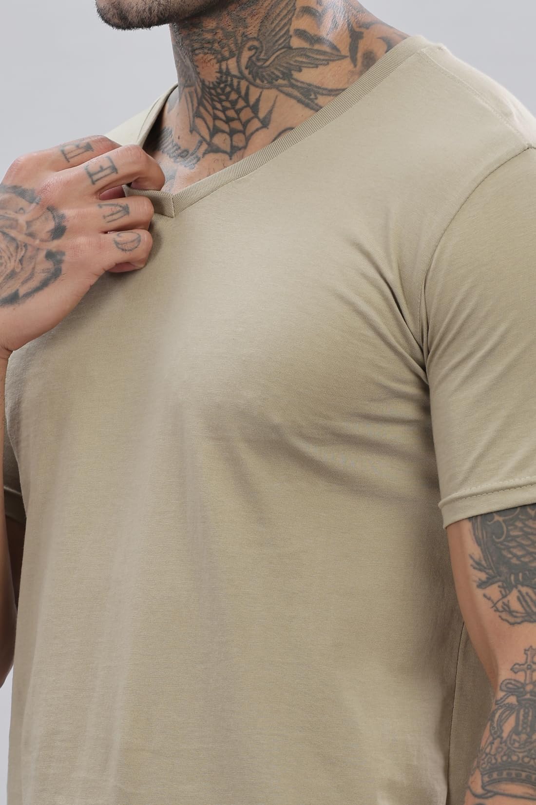 ADRO V-Neck T Shirt for Men, 100% Cotton Vneck Tshirt is Ideal for Casual wear, Workouts and Loungewear, Adding a Stylish Touch.
