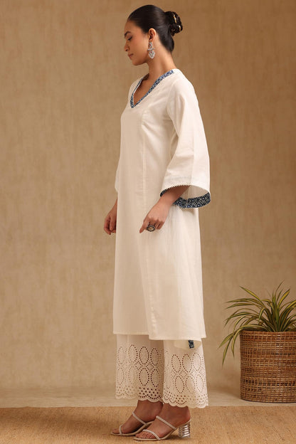 Soch WomenS Pure Cotton Solid Regular Kurta (Cws5Ku61399_Off White