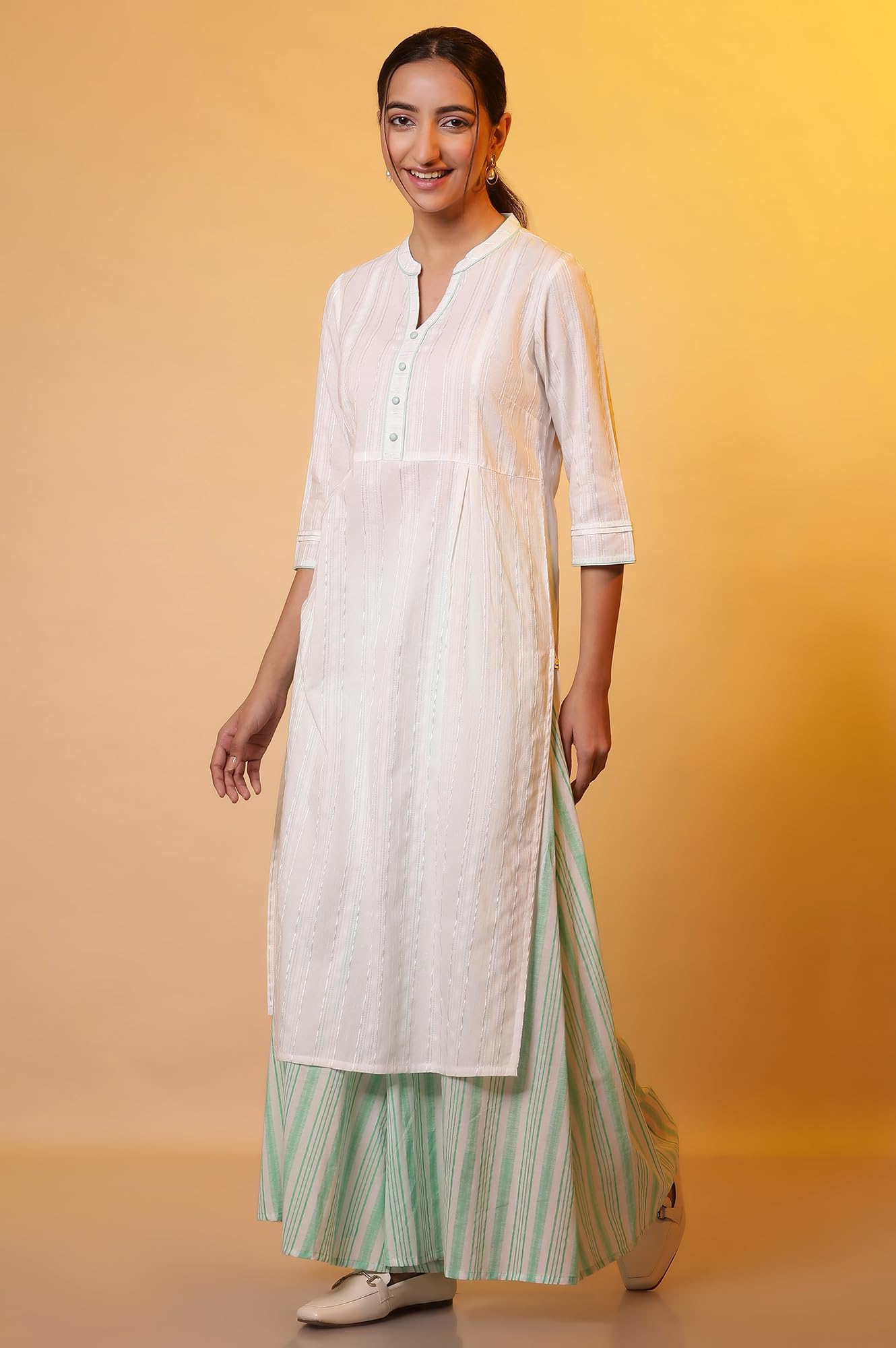 Aurelia WomenS Cotton Regular Kurta (24Fea14777-607033_White
