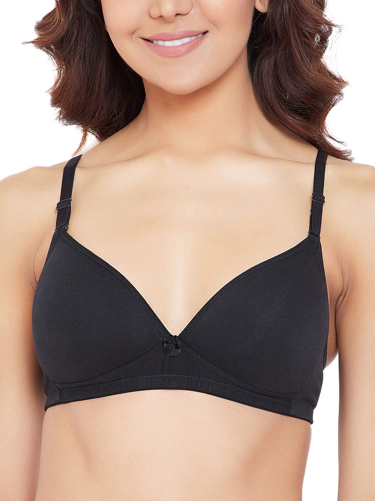 Clovia Womens Cotton Padded Non-Wired Plunge Multiway T-Shirt Bra (BR1632P13_Black_40B)