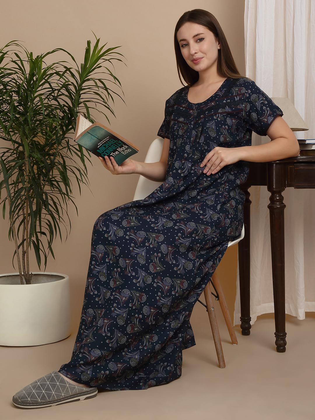 Sweet Dreams Women'S Rayon Blend Night Dress Maxi Ff-2609Gx