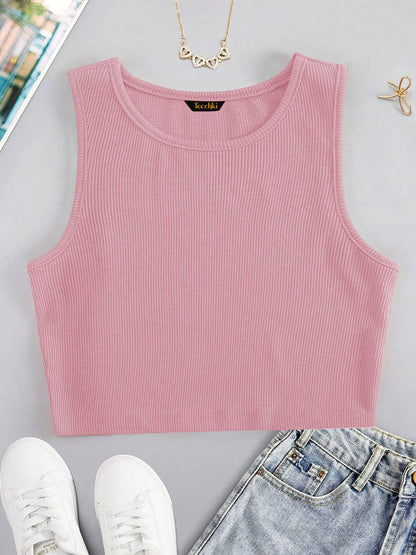 Toochki Tops for Woman | Spandex Top | Crop | Short | Western | for Jeans | Sleeveless | Stretchable | Pink