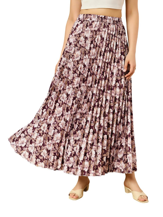 Kzully Crepe Western WomenS Skirts Purple
