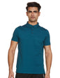 Turtle Men Poly Spandex Melange Slim Fit Solid Polo Tshirt