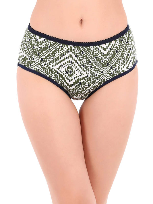 Clovia Cotton Mid Waist Printed Hipster Panty (PN2712P17_Multi-Coloured_3XL)