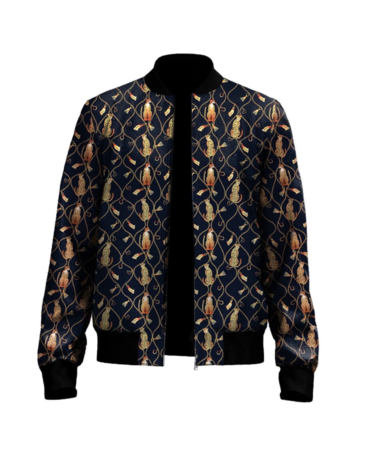 Veirdo Mens Leopard Printed Zip Up Cotton Shacket/Jacket