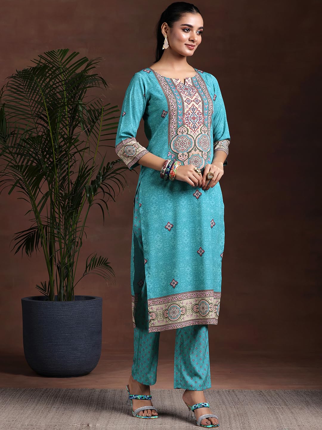 Libas WomenS Poly Crepe Kurta Set (36942