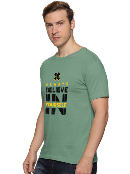 ADRO Believe in Yourself Printed T-Shirts for Men & Women (RNR-S35-BEL-PT_Pista)