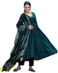 Gosriki WomenS Cotton Blend Solid Anarkali Kurta With Pant & Dupatta (Magic-Kerosin-Nw-Gs_M_Dark Blue_Medium)