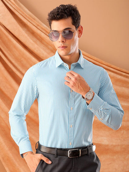 The Indian Garage Co Mens Slim Fit Shirt (0424-SHFRST-01-01_Teal