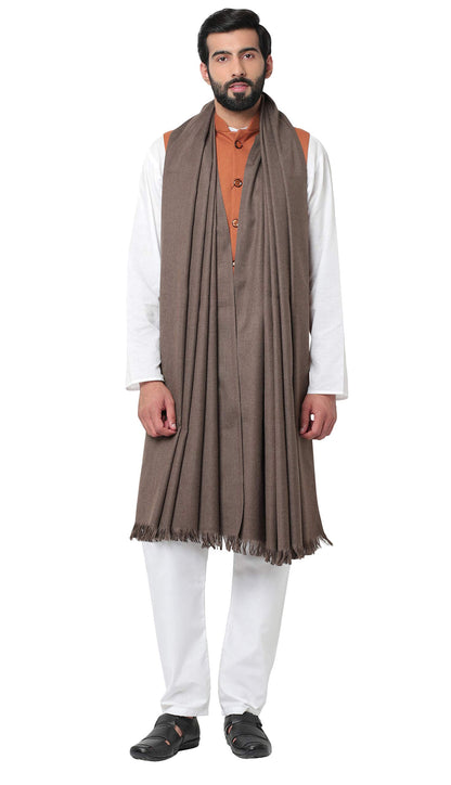 Weavers Villa Mens Plain Woollen Dhariwal Grey Lohi/Shawl, 125cm x 250cm