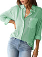 Indoprimo Striped Shirt For Women Full Sleeve Stylish Oversize Fit Shirt