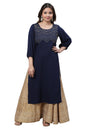 Aurelia Women's Viscose Regular Shirt (23AUA14647-606698_Dark Blue