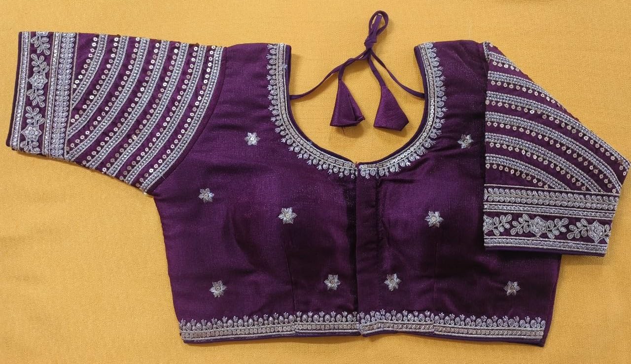 Vihu Fashion WomenS Blouse Readymade Blouse Embroidery Multi Coding Gold Thread Indian Ethnic Designer Stitched WomenS Readyma