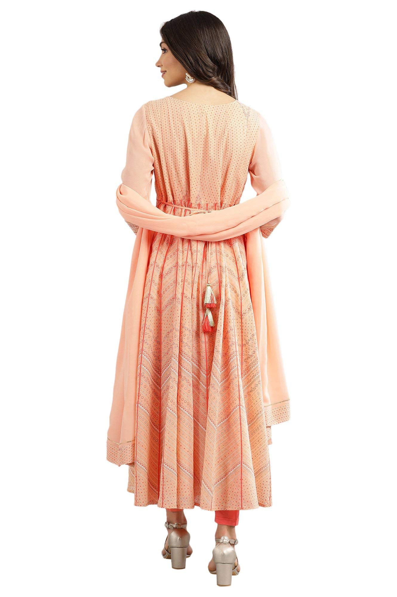 Aurelia Women's Polyester Kurta, Tights & Dupatta