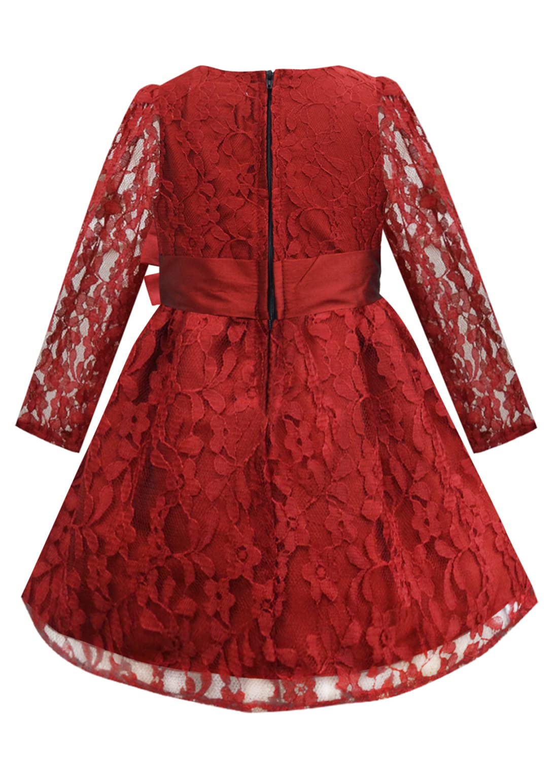 A.T.U.N. Girls Double Bow Dress Maroon