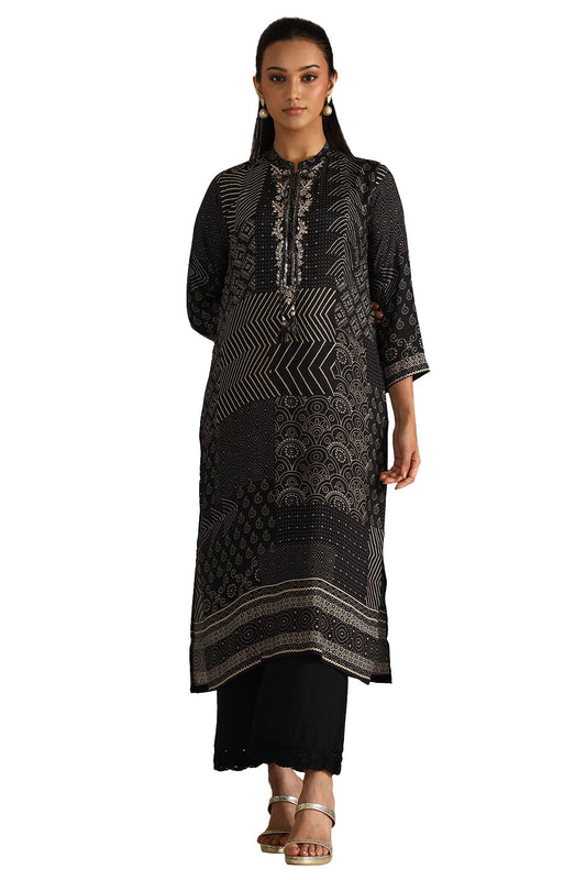 Soch Womens Muslin Ethnic Motif Kurta with Zardozi
