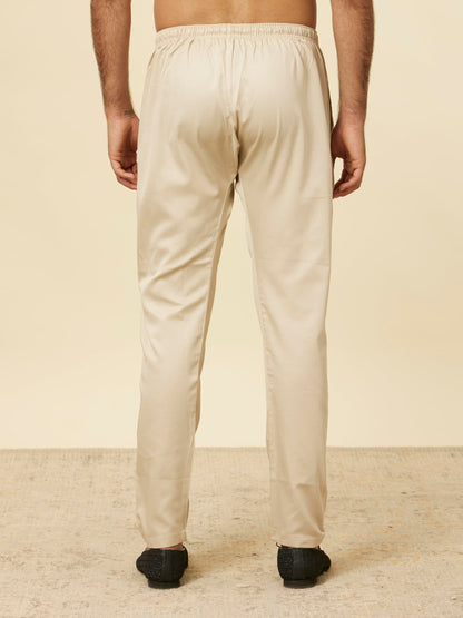Manyavar Natural Cotton Plain Pyjama