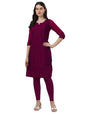 TRILLMIXA Womens Georgette Chikankari Embroidery Knee-Length Kurti for Girls Metallic